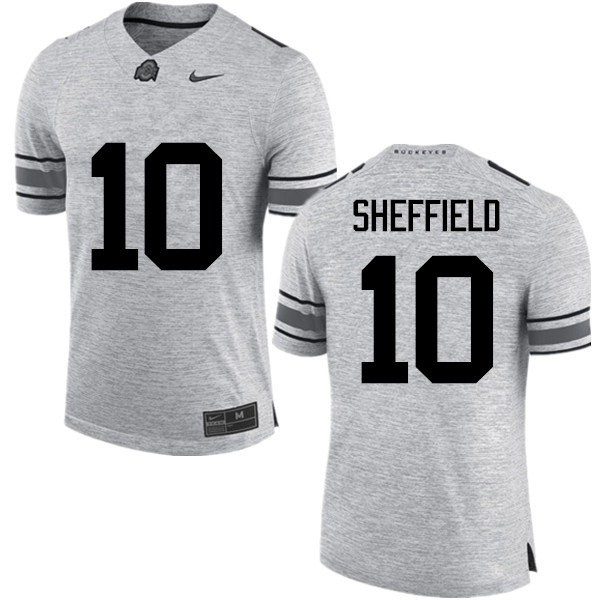 Men Ohio State Buckeyes #10 Kendall Sheffield College Football Jerseys Game-Gray